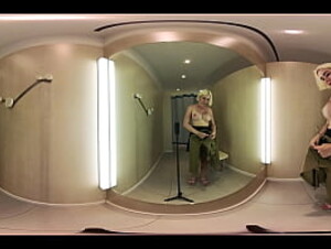 VR Try On Haul transparent clothes at the mall. Video VR 360 See thru clothes in fitting room