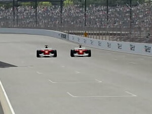 Chegada foda em Indian&aacute_polis no assetto Corsa com duas ferraris F2004