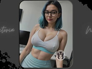 AI: Vibrant blue hair and dark glasses DOMINATRIX - Part 14 - Waifu Models #003