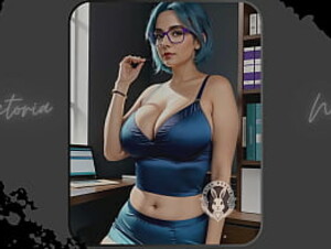 AI: Vibrant blue hair and dark glasses DOMINATRIX - Part 4 - Waifu Models #003