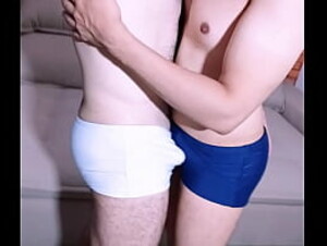 Swim Trunks Frottage Rubbing Each Other Bulges In Speedo