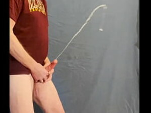 Long rope of cum after edging. Slow motion.