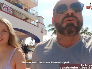 MILK TITS teen 18+ PICK UP - german agent meet teen 18+ in holiday and fuck her on the beach