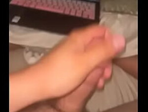 Stroking cock before bed