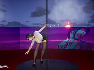 Pole Dance In The Desert [3D Hentai]