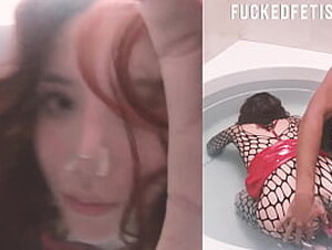 Bathtud slut skinny girl submissive underwater fuck toy pussy Sattira