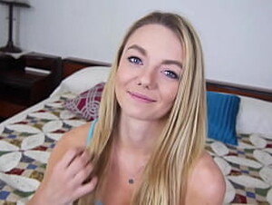 MOLLY MAE Cute Blonde Blue Eyes 19 YO POV Blowjob and HUGE Cum Load Facial!