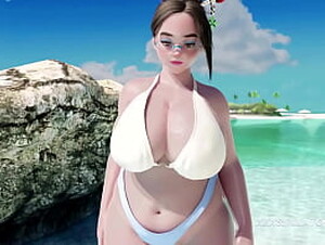 Busty Mei Beach BBC Blowjob